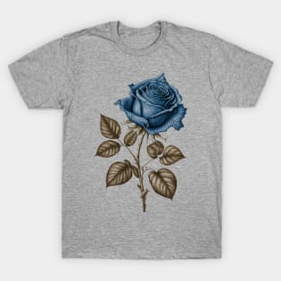 Blue Rose Drawing, Flower Drawing, Gift For Her T-Shirt